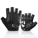 ROCKBROS Cycling Gloves Half Finger Men&Women Mountain Bike Bicycle Short Gloves with Gel Liquid Silicone +Thick SBR Palm Pad Dual Shock Absorption Anti-Slip Ridding Fitness Motorcycle Gloves