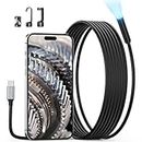 Endoscope Camera with Light, Teslong USB-C Borescope Inspection Camera with 8 LED Lights, 10FT Flexible Waterproof Fiber Optic Camera, Snake Scope Cam Compatible with iPhone 15, Android Phone &Tablet