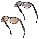 E & R Elegant Rabbit Bifocal Reading Sunglasses for Women Men BifocalSun Readers Tinted Shadow Lens UV400 Protection (Black & Tortoise, 1.75)