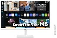 Samsung 27-inch(68.58cm) M5 FHD Smart Monitor, Speakers, Remote, 1 Billion Color, Smart TV apps, TV Plus, Office 365, Apple Airplay, Dex, Bluetooth (LS27BM501EWXXL, White)