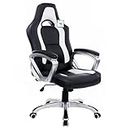 Cherry Tree Furniture Designed Gaming Chair Racing Sport Style Swivel Office Chair Computer Desk Chair in Black White Color
