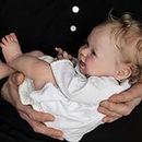 Anano Bambole Reborn Femmine in Silicone 50CM Baby Realistico Femmine Sorridente Bambola Neonata per Ragazze Bambole Reborn Che Sembrano Vere Occhi Blu