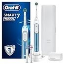 Oral-B Smart 7 Electric Toothbrushes For Adults, Mothers Day Gifts For Her / Him, App Connected Handle, 3 Toothbrush Heads & Travel Case, 5 Mode Display, Teeth Whitening, 2 Pin UK Plug, 7000N, Blue