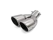 Oshotto Stainless Steel SS-011 CAR Exhaust Silencer Dual/Double Pipe Muffler Show (Chrome)