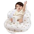Inflatable Baby Seat for Babies 3 Months and Up, Toddler Floor Seats for Sitting Up, Built in Air Pump Baby Seats for Kids, Blow Up Baby Chair with Back Support - Cute Bear