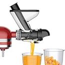 TPGSING Masticating Juicer Attachment for Kitchenaid Stand Mixer, Juice Residue Separation Fruit Juice Machine for Kitchenaid, Slow Juicer Attachment with Dual Feed Chute and Push Rod for KitchenAid