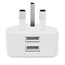 Double USB Charger Plug UK, DGTRD 12W/2.4A 3 Pin Plugs Dual USB Port Wall Mains Charger Head for iPhone 14 13 12 11 Pro Max/Xs/XS Max/XR/X/8/7/6/Plus etc