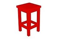ABC MEUBLES - Holz-Hocker Made in France - S24 - Rot