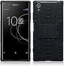ConnectPoint Sony Xperia XA1 Plus, Premium Real Hybrid Shockproof Bumper Defender Cover, Kick Stand Hybrid Desk Stand for Sony Xperia XA1 Plus Black