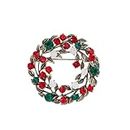 Vintage Rhinestone Crystal Christmas Brooch Pin for Women Girls Christmas Tree Reindeer Snowflake Bell Wreath Brooch, Zinc, no gemstone