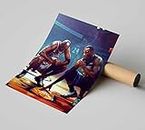 One click creations Michael Jordan & Lebron James & Kobe Bryant RIP Basketball Poster (12 X 18 Inch, Multicolour) Unframed