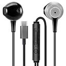 MAS CARNEY TH4 Wired USB Type C Headphones, USB C Earbuds, in-Ear Earphones with Microphone for Samsung S20, Huawei P30 P40, Oppo, Honor, Google Pixel and Other Smartphones with Type-C Interface