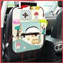 wolpin Auto Car Seat Back Organizer and Multiple Storage Pockets for Tablet iPad, Bottle and Tissue Paper Holder, Snacks Storage for Kids (Mushroom Print) Oxford