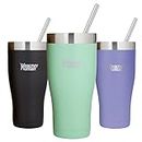 Healthy Human Insulated Tumbler Cruisers with Stainless Steel Straw & Clear Lid - Keeps Hot & Cold Beverages 2 Times Longer - Vacuum Double Walled Thermos 32 oz. Seamist