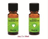 Any 2 x 10ml ESSENTIAL OILs - 100% Pure - for Aromatherapy, Home Fragrances etc.