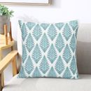 Ocean Leaf Cushion Insert Embroidery Cover Cotton Throw Pillow Sofa Decoration