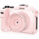 4K Digital Cameras for Photography 48MP WiFi Vlogging Camera for YouTube Pink