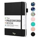 Taja Password Keeper Book with Alphabetical Tabs，Small Password Books for Seniors, Password Notebook for Internet Website Address Log in Detail, Password Logbook to Help You Stay Organized - Black