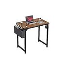 DUMOS 32 Inch Office Small Computer Desk Modern Simple Style Writing Study Work Table for Home Bedroom, Brown