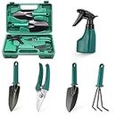 HASTHIP® 10Pcs Gardening Tools Kit with Carrying Case for Garden Home Patio, Stainless Steel Garden Tools Set, Durable Gardening Equipment, Garden Accessories