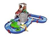 AquaPlay - AdventureLand - Waterway with Mountain, Tower and Reservoir, Play Set Including 2 Animal Figures, Motor Boat and Speedboat, for Children from 3 Years