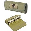 ACEXIER Hunting Military 18 Round Tactical Molle Cartridge Shell Holder Ammo Bag Pouch Military Waist Bag 12/20 Gauge Gun Bullet Pouch（Include One Tactical Ve1cro Patch）