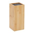 Bamboo Knife Block with Bristles, Wooden Universal Knives Stand Holder, 4x4x9 In