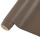 CDY Lychee Texture PU Fabric Leather,Solid Color Faux Leather Sheets 13.8""X53"" Soft Faux Leather Roll Perfect for Crafts Handbags Wallets Jewelry Earrings Bows Making (Khaki Color), LZW-35