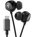 Thore Wired iPhone Headphones with Lightning Connector Earphones - MFi Certified by Apple Earbuds Wired in-Ear Microphone and Volume Remote for iPhone (Black)
