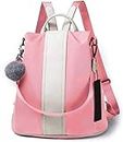 DN DEALS PU Adjustable Strap Backpack for Girls and Women's/Anti Thief School Bags Backpack Girls Daily Backpack (Pink)