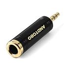 ANDTOBO 1/4'' to 3.5mm Stereo Pure Copper Headphone Adapter, 1/8'' Plug Male to 1/4''（6.35 mm） Jack Female Stereo Adapter for Headphone, Amp Adapter, Black 1-Pack