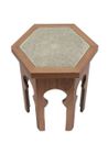 Table d'appoint en bois GUELIZ avec verre - par bazar marocain