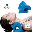 Zidzu Cervical Neck Traction Pillow - Neck Cloud & Shoulder Relaxer for Spine Alignment - for Muscle Tension, Headache, Back Pain & Stiffness - 2 Mode Spine Neck Stretcher w/Finger Massage Ring
