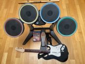Rock Band 4 Komplettset mit Spiel, Schlagzeug, Gitarre, Mikrophon für PS4 / PS5
