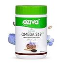 OZiva Plant Based Omega 3 6 9 Multivitamin Supplement for Men & Women (1000 mg Vegan Omega Oil Concentrate with Flaxseed & Blackseed Oil) Fatty Acids (Omega 3 6 9, 60 Capsules)