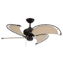 Latitude Run® Kayesha 40 In. Indoor/Outdoor Oil Rubbed Bronze Ceiling Fan w/ Khaki Fabric Blades in Brown | Wayfair