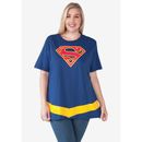 Plus Size Women's DC Comics Supergirl Costume T-Shirt by DC Comics in Blue (Size 3X (22-24))