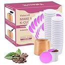 Velocvil Make your own Single Serve Pods Kit, 28 Pack Empty K Cups and Aluminum Foil Lids with Holder, Disposable Fillable K Cups Coffee Pods Set for Keurig 1.0 & 2.0