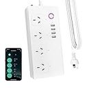 Jinvoo Smart Power Strip, WiFi Power Strip, 5ft 4 AC Outlets 4 USB Ports, Works with Alexa and Google Assistant, Multi-Plug Surge Protector Wall Adapter Plug Extender, APP Remote Individual Control