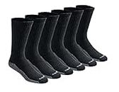 Dickies Men's Dri-Tech Moisture Control Crew Socks Multipack, Black (6 Pairs), 6-12