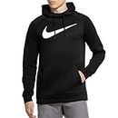 Nike Therma Men's Pullover Swoosh Training Hoodie CU6238-010 Size Medium Black White
