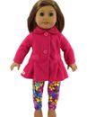 Dolls clothes for 18"American Girl/Our Generation PINK JACKET~FLORAL LEGGINGS