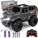 FUUY Remote Control Jeep Car Kids RC Cars with LED Lights & Driving Demo, 2.4GHz Remote Control Jeep Truck for 120 Mins Play, All Terrain Off-Road SUV, Cool Toys Gift for Kids Age 3 4 5 6+