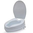 Dr. Maya Raised Toilet Seat for Seniors. Elevated Toilet Seat - 4 Inch Raised Toilet Seat with Lid for Seniors, Elderly, Handicapped, Adults - No Tools Required