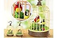 GRAPHENE® Singing Moving Chirping Beautiful Electronic Bird Pet Toy in Cage Hanging cage with Music Singing Moving Chirping for Kids for Home Decor/Living Room/Garden (Multicolour)