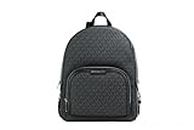 Michael Kors Jaycee Large Black PVC Leather Zip Pocket Backpack Bag Bookbag