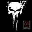 ISEE 360® Punisher Skull Blood Stickers and Decals in Thar 4 x 4 Off Road Logo Decal (10 x 15 cm) (White)
