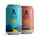 Athletic Brewing Company Craft Non-Alcoholic Beer - Mix 12-Pack - Run Wild IPA and Free Wave Hazy IPA - Low-Calorie, Award Winning - All Natural Ingredients For Great Tasting Drink - 12 Fl Oz Cans