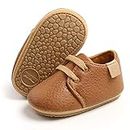 RVROVIC Baby Jungen Mädchen Sneaker Anti-Rutsch Oxford Loafer Flats Säugling Kleinkind PU Leder Weiche Sohle Baby Schuhe, Braun - 1 braun - Größe: 12-18 Monate