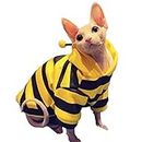 Bonaweite Sphynx Cat Clothes Honeybee Hairless Cat Sweaters Warm Kitten Pullover Sweater, Soft Breathable Hairless Cats Stripe Shirts Pet Cat Sweaters for Cats Only Cat's Pajamas Jumpsuit Apparels